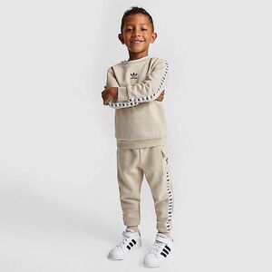 Adidas Originals Logo Tape Tan Toddler Sweat Suit Set Size 18-24 MONTHS EUC!!